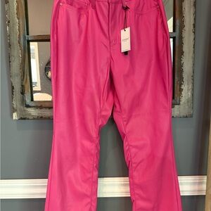 Bright Pink leather Pants brand new with tags
